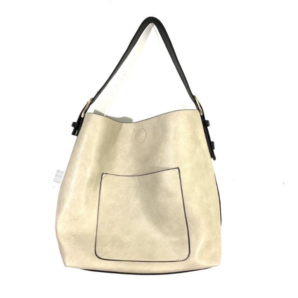 Joy Susan Vegan Leather Taupe Brown Hobo Tote Bag